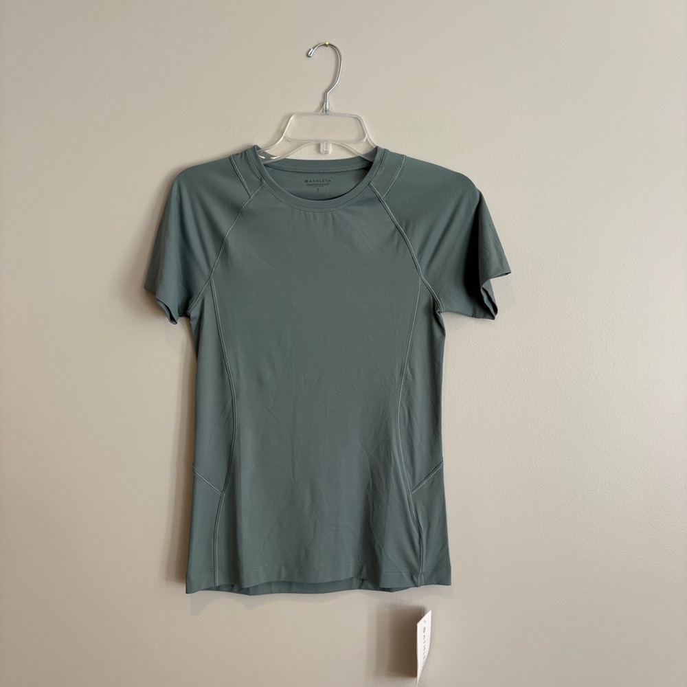 Athleta Green Fitted Short Sleeve Tee